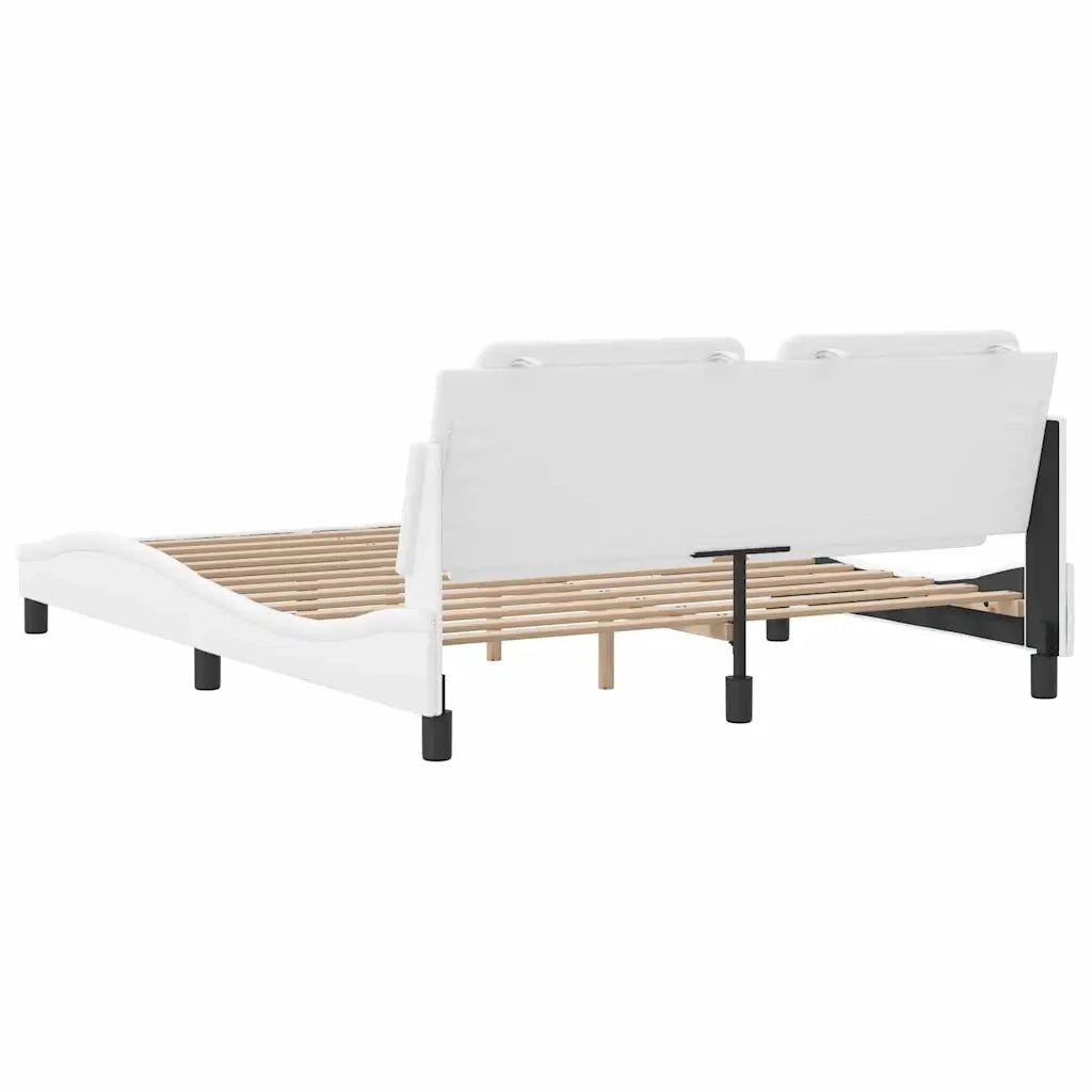 Giroletto con Testiera Bianco 160x200 cm in Similpelle