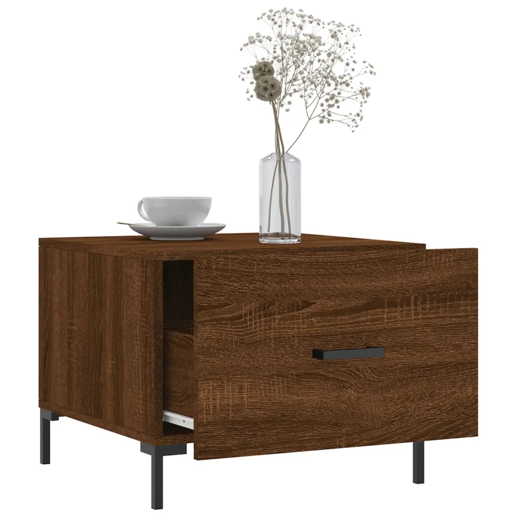 Tavolini Salotto 2 pz Rovere Marrone 50x50x40 Legno Multistrato 829411