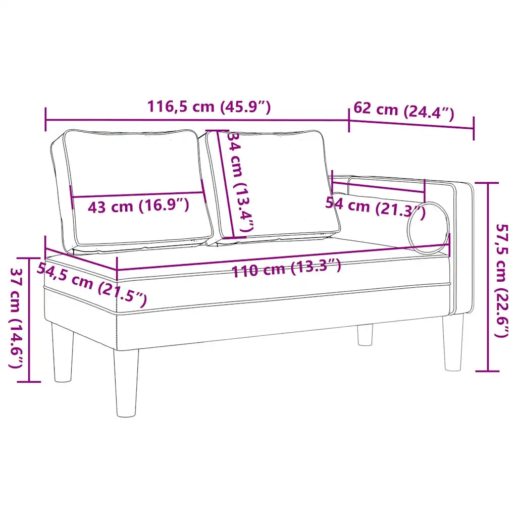 Chaise Longue con Cuscini Giallo in Velluto CFW7110423