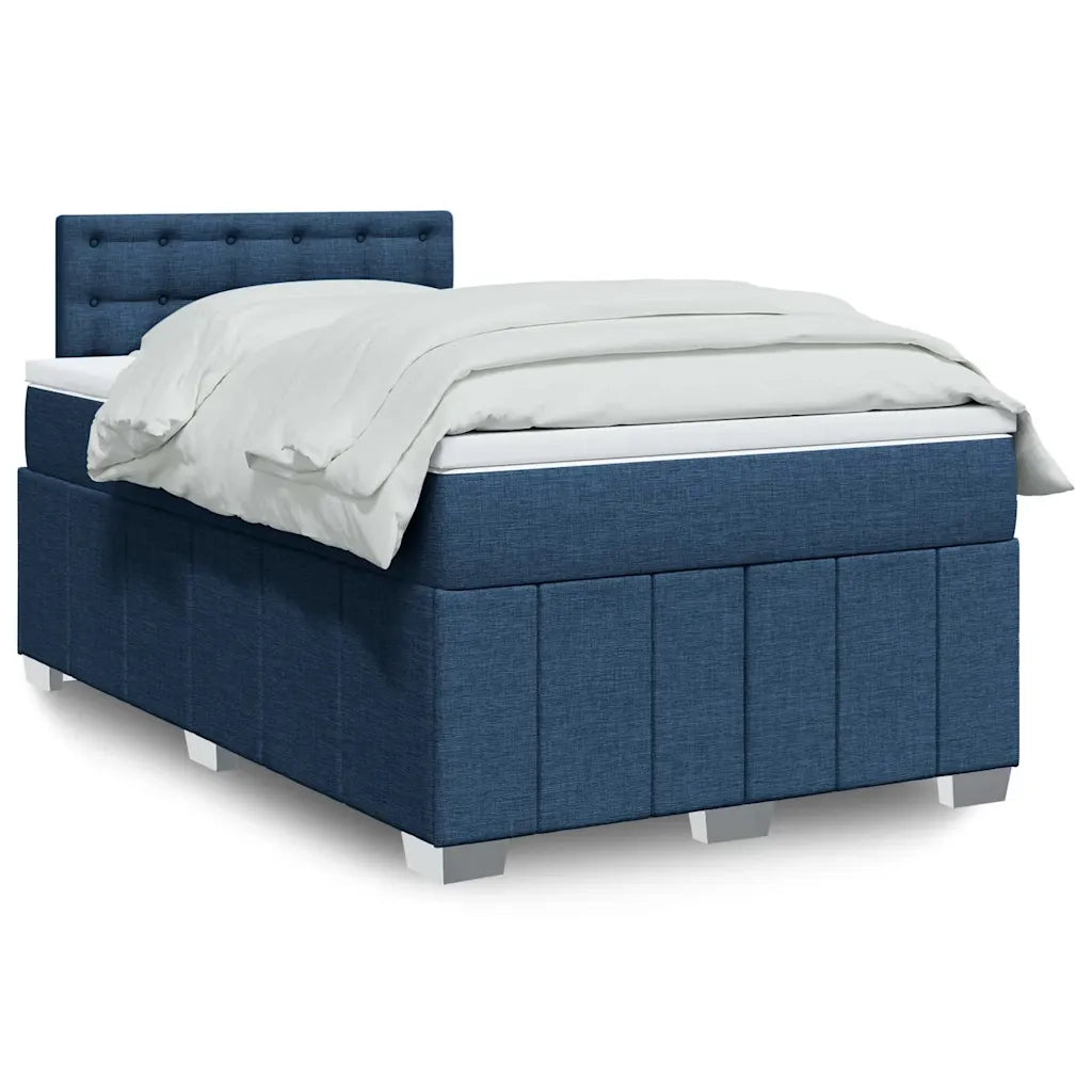 vidaXL Giroletto a Molle con Materasso Blu 120x200 cm in Tessuto