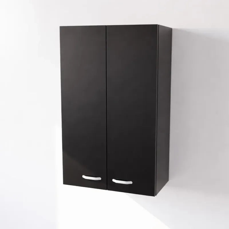 Pensile Cucina  in Legno Nobilitato Nero Mobile Alto con 2 Ante, Pensile Componibile Moderno Made in Italy (H90xL60XP33cm)