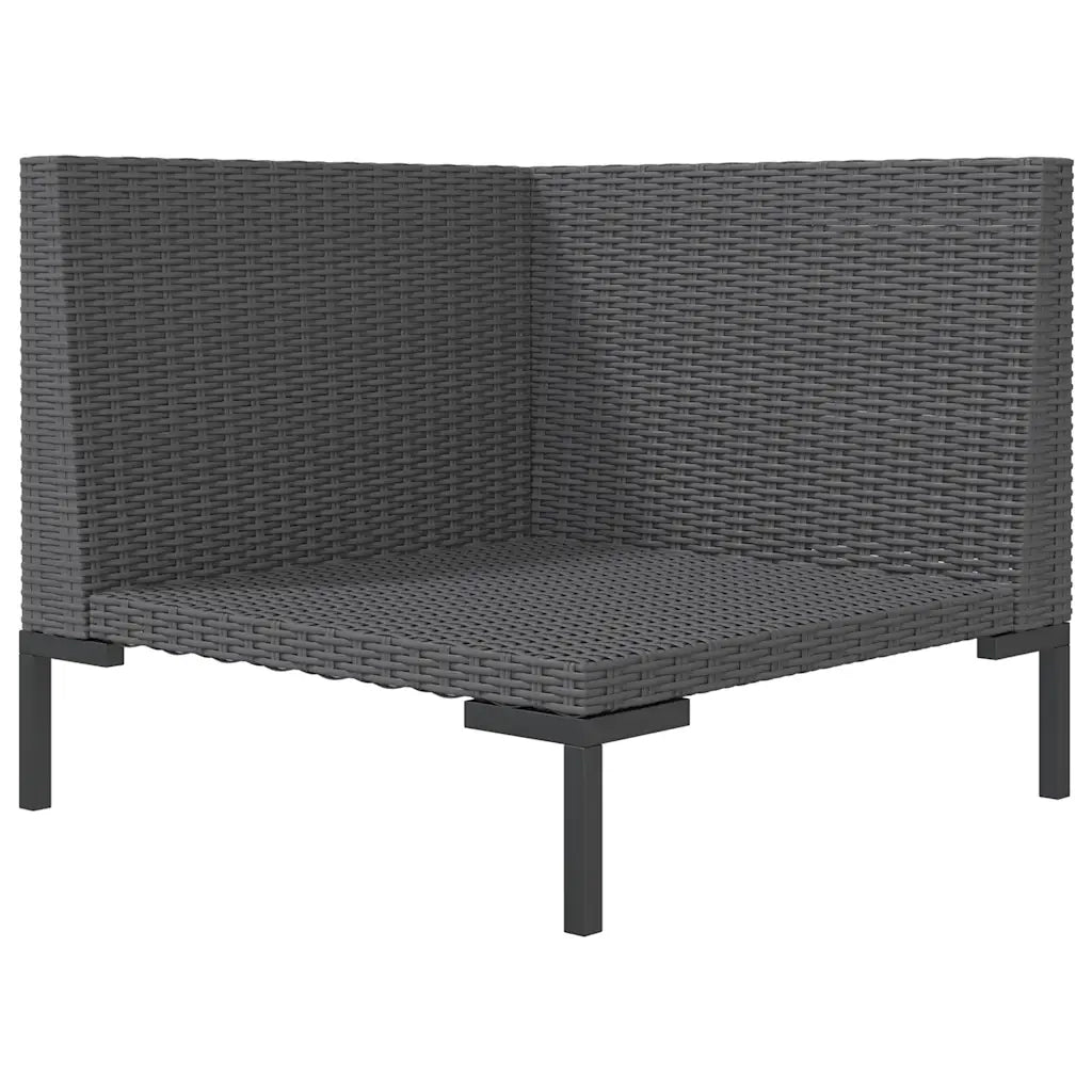 Divano da Giardino con Cuscini-Sofa da giardino in Polyrattan Mezzo Tondo