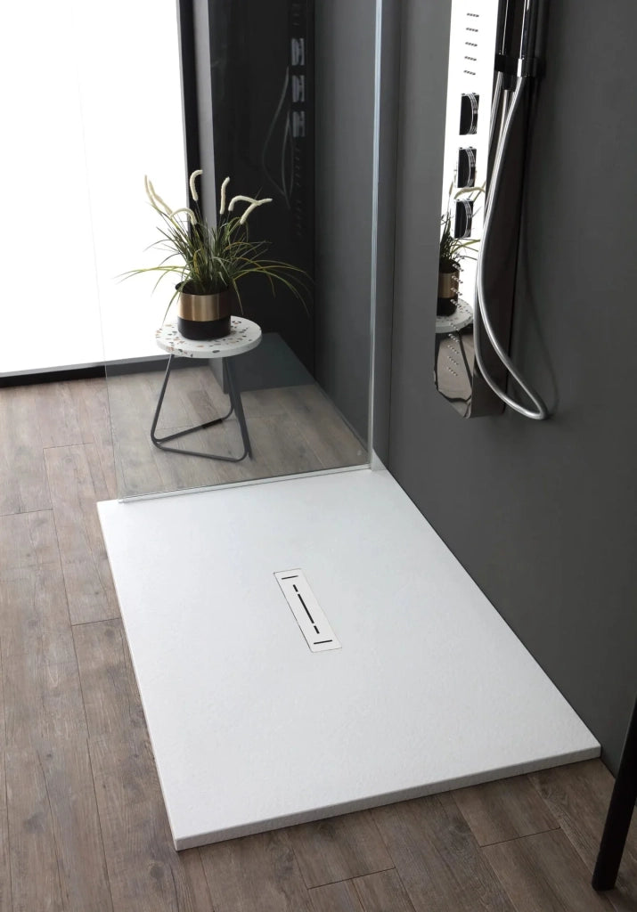 Piatto doccia Ardesia Plus 2,6cm Bianco matt 100x70cm