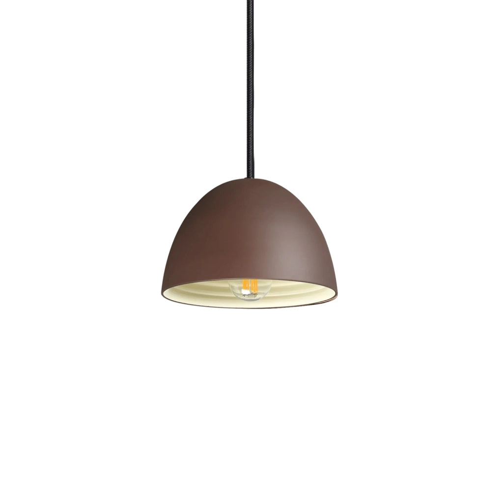 Sospensione Rustica-Country Folk Metallo Corten Ruggine 1 Luce E27 D18Cm