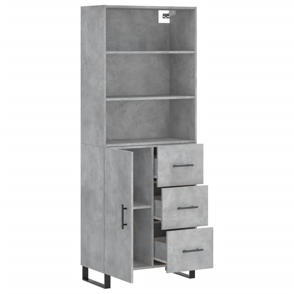 Buffet credenza cassettiera armadio mobile contenitore organizer cucina soggiorno salotto alto 69,5 x 34 x 180 cm legno ingegnerizzato grigio 02_0034563