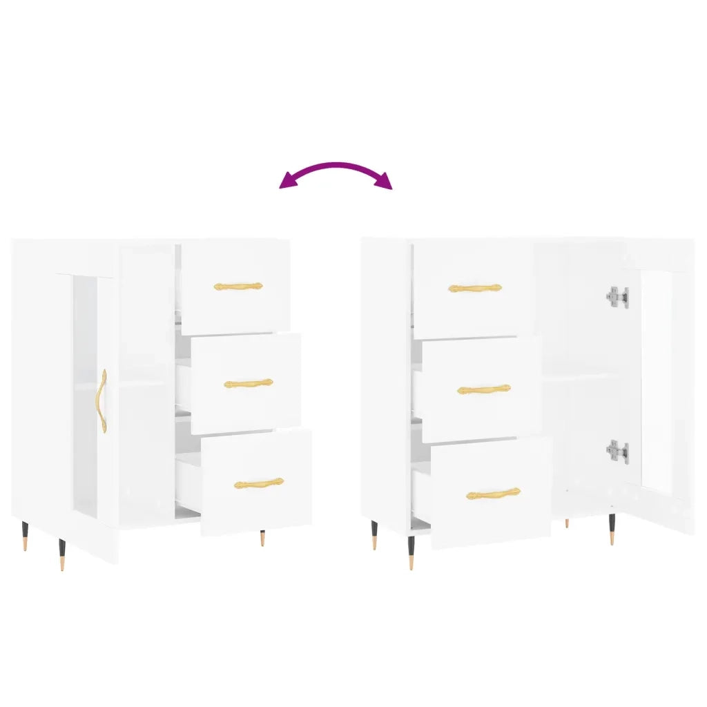 Credenza | Madia | Buffet da pranzo | Armadio da pranzo Bianca 69,5x34x90 cm in Legno Multistrato