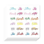 Pannelli Decorativi per Planner 480 Stuks - Stickers Autoadesivi - Tema del Mese - Decorazione per Planner/Calendario - Libretto di Collage/Kits per Bambini - 90x90mm