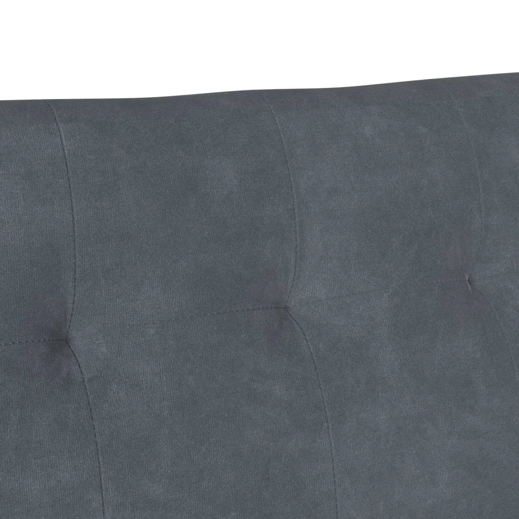 Panca Chesterfield-Sgabello-Divano Grigio scuro 112 x 65,5 x 75 cm Velluto
