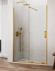 Porta doccia scorrevole 1+1 CIRENE (KENNA) 165 cm Profilo Oro Barra Perpendicolare