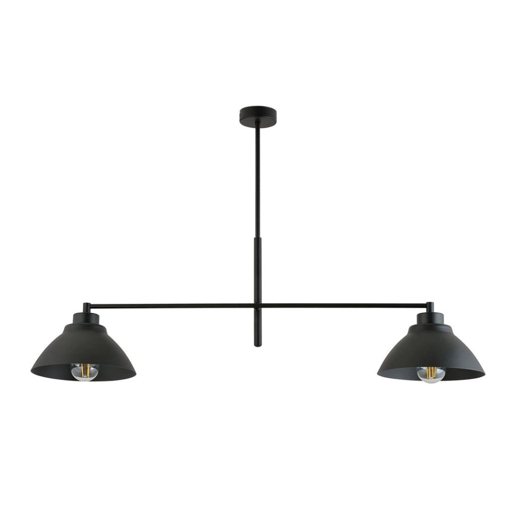Plafoniera Emibig Maverick nera 2 luci E27 metallo