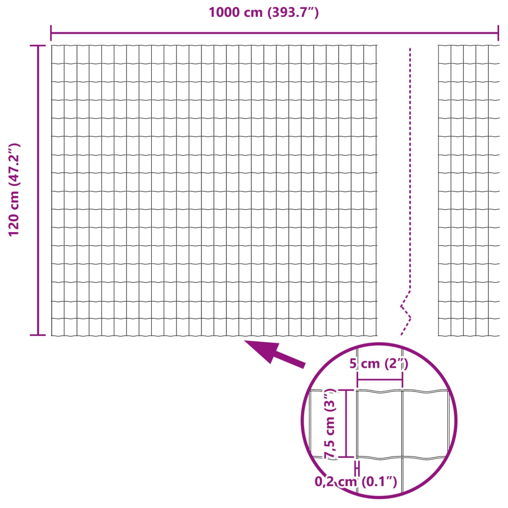 Recinzione Euro Verde 1,2x10 m Acciaio