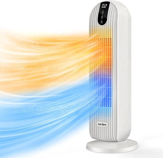Caleffio elettrico - Riscaldamento elettrico - Caleffio per salotto - 2000 Watt - 3 modalità - Oscillazione automatica - Stile - Bianco