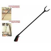 Trade Shop - Pinza Prenditutto Multiuso Braccio Raccogli Carte Rifiuti Casa Giardino 80cm 70611 -