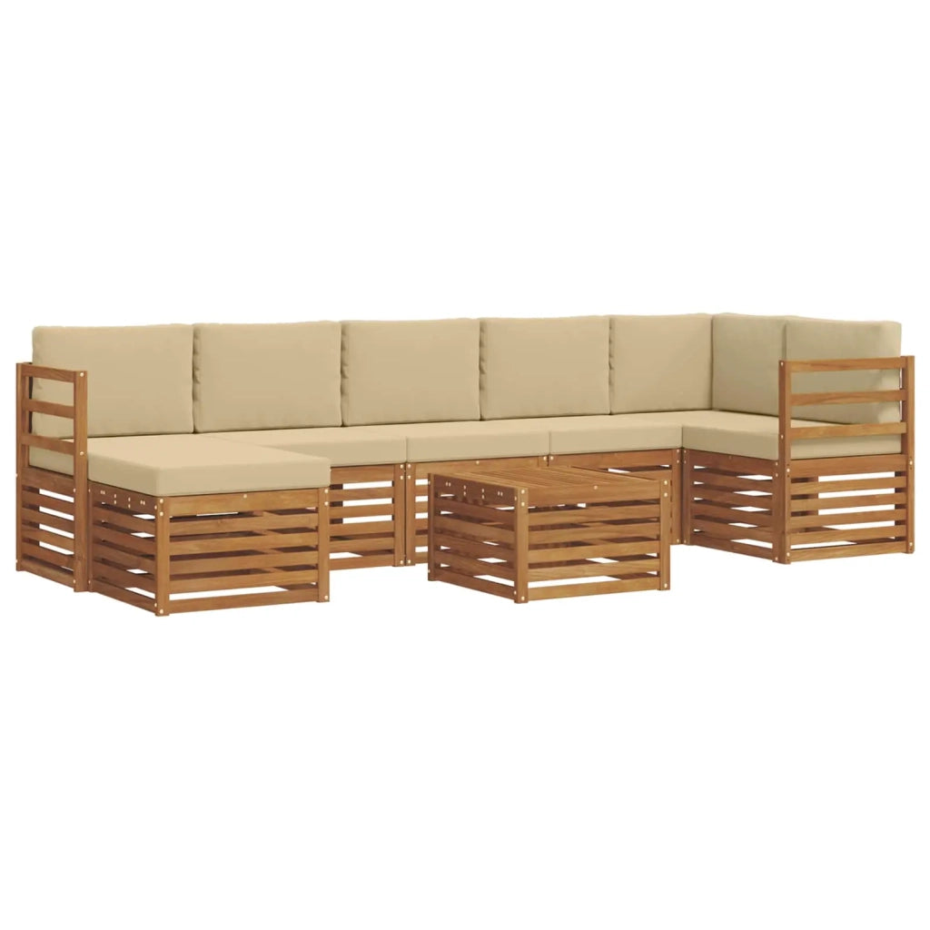 Set divano sezionale con cuscino 8 pcs Naturale e Beige 3375193