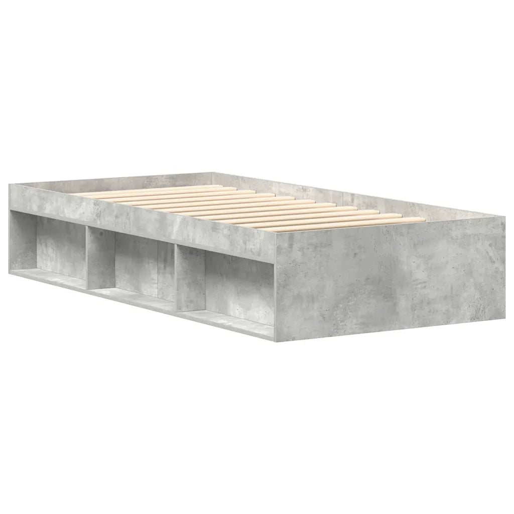 Letto singolo | Letto per adulti | Giroletto Grigio Cemento 100x200 cm