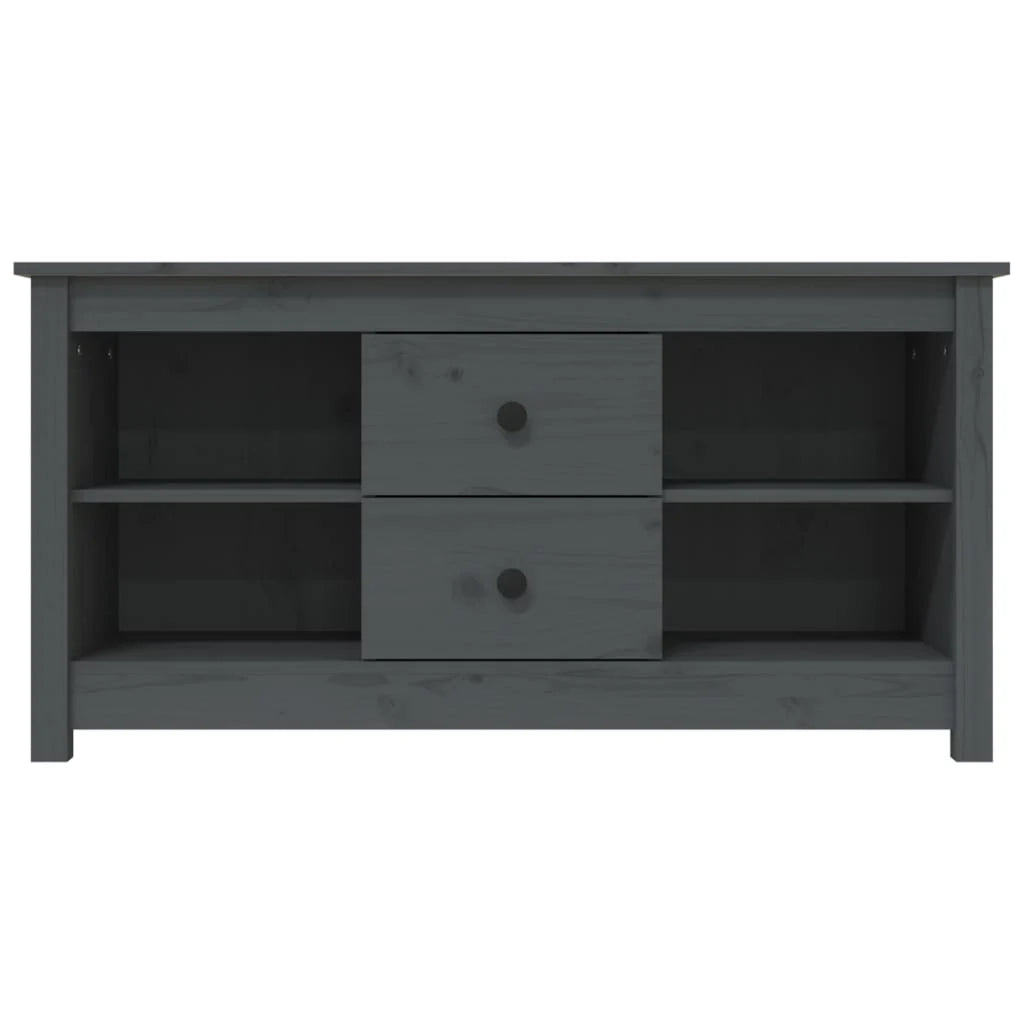 Mobile TV multimediale scaffale TV credenza mobile TV sala da pranzo soggiorno camera da letto 103 x 36,5 x 52 cm legno di pino massiccio grigio 02_0025634