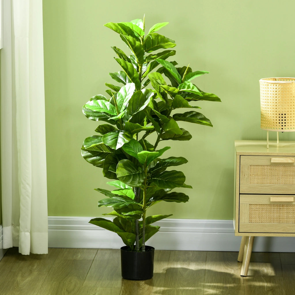 2 Ficus Artificiali in Vaso ¨C zephmum ¨C Verde, 110 cm