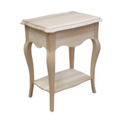 Comodino classico in legno 1 cassetto 1 ripiano grezzo l.54 p.36 h.69 (1480) - Mobili 2G