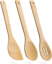 Set di cucchiai in legno, 3 pezzi di attrezzo da cucina in legno comprensivo di spatuola, cucchiaio e spatola, attrezzo da cucina in bambù per pentole antiaderenti, cucina in bambù naturale