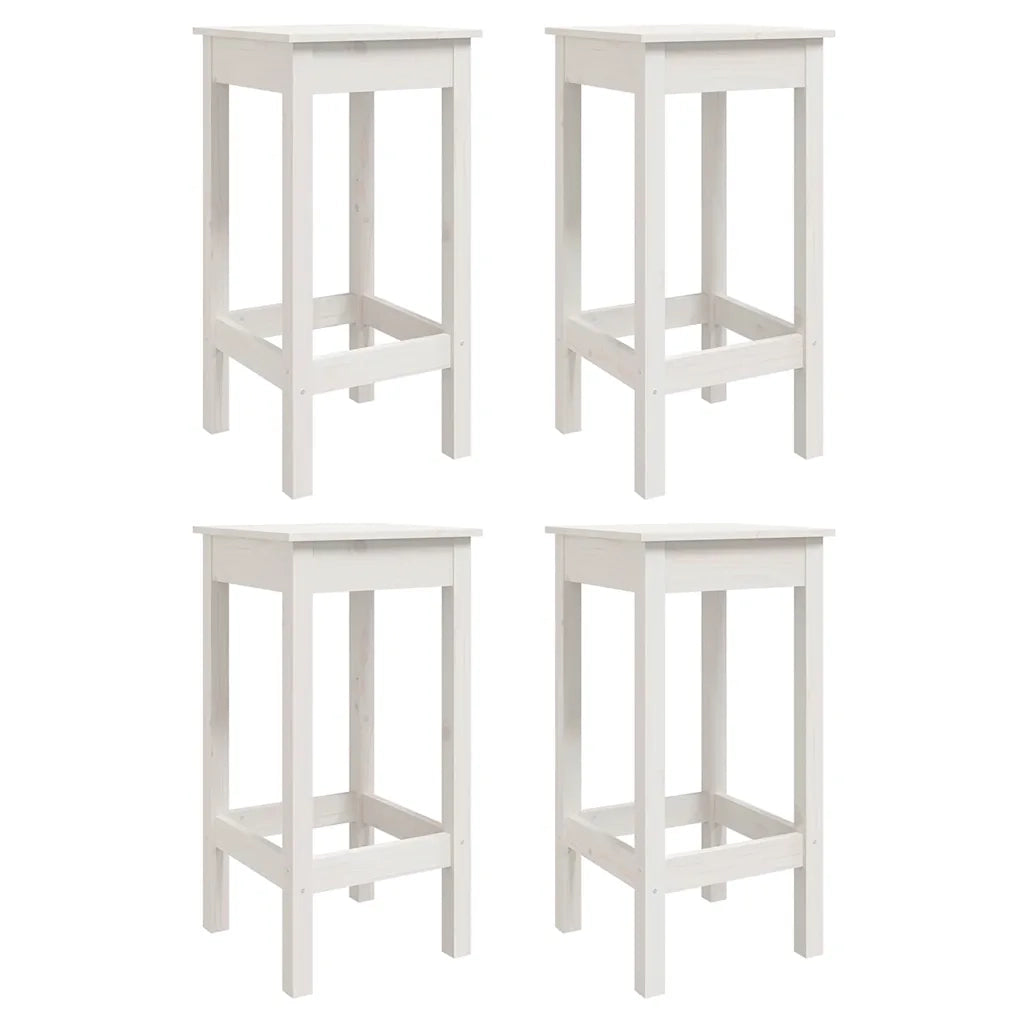 Set Bar da Giardino 5 pz Bianco in Legno Massello di Pino 3154731