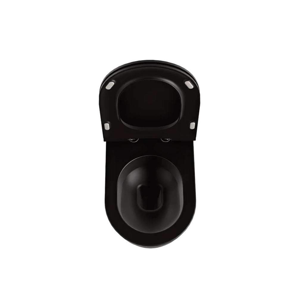 Wc Sospeso Senza Brida Azzurra Ceramica "Comoda" Nero Opaco
