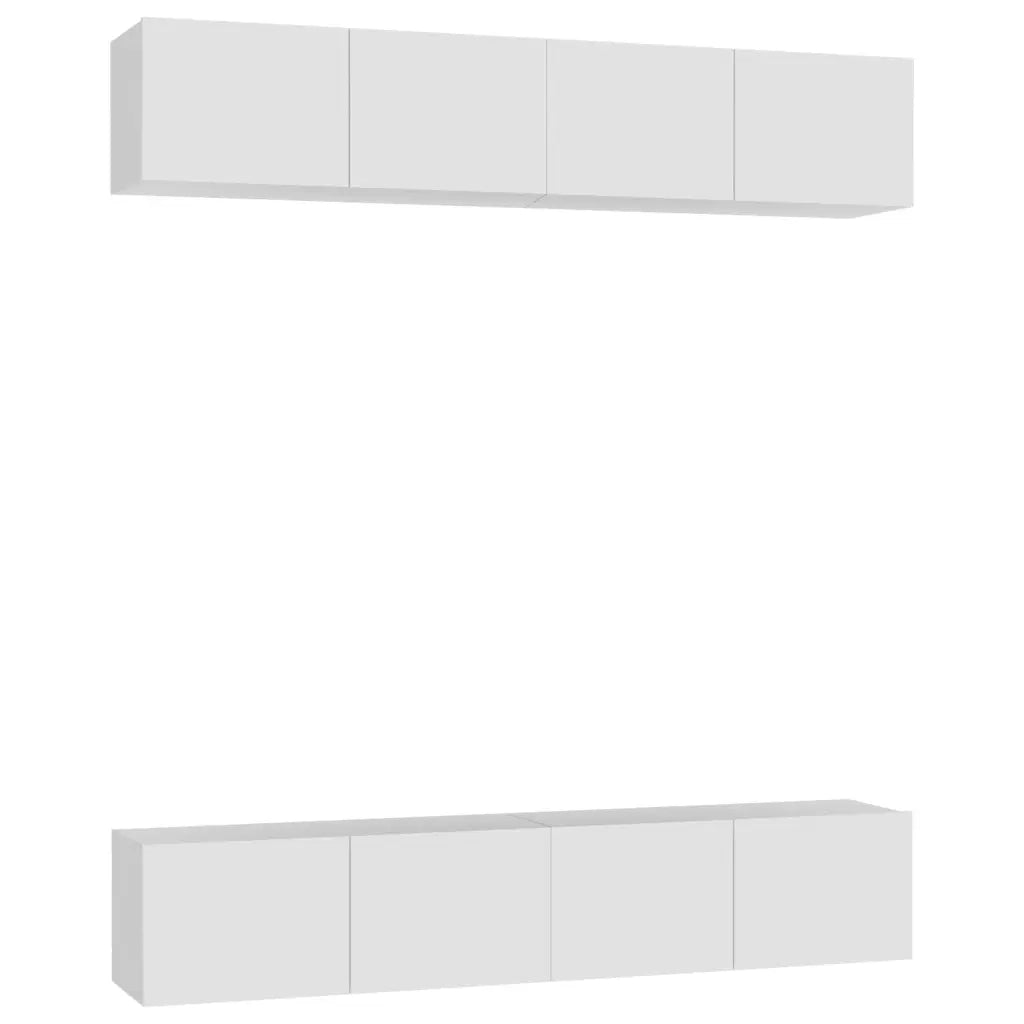 Mobili TV 4 pz Bianchi 80x30x30 cm in Legno Multistrato 3074451