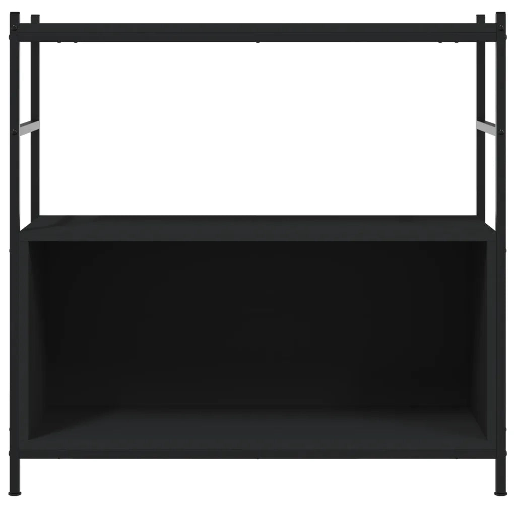 Libreria Nera 80x30x78,5 cm in Legno Multistrato e Ferro 832793