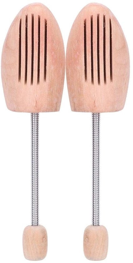 Sistema di sostegno per scarpe in legno - 2 pezzi - Antideformazione - Anticrespo - Flessibile con corda - In acciaio inossidabile - Per scarpe in pelle - Supporto per scarpe