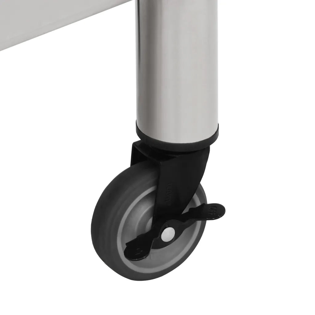 Tavolo da Lavoro Cucina con Ruote 100x45x85 cm in Acciaio Inox CFW7402472