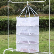 Drognet Kruiden, 4-laags gaasdroognet perpendicolare, appeso, ripiegabile con chiusura a zip, per il secaggio di semi, pesce, verdure, frutta, sacchi, erbe