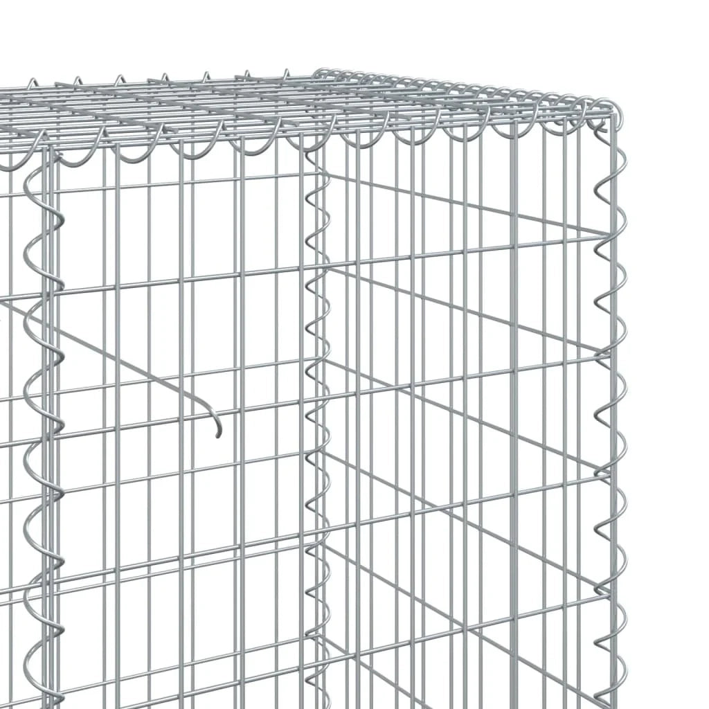 Gabbione recinto a gabbia muro di contenimento con coperchio 1200 x 50 x 100 cm ferro zincato argento 02_0040134