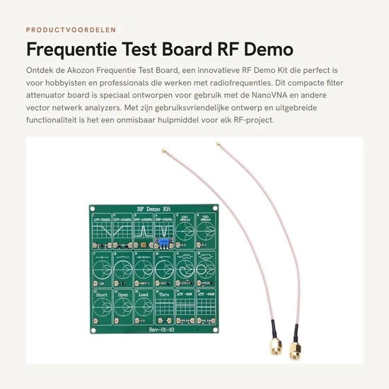 Pannello di prova di frequenza - Kit di attenuazione di filtro - Impianto di demo RF - Modulo di prova NanoVNA - Analizzatore di rete vettoriale - Modulo di attenuazione di filtro - Pannello di prova
