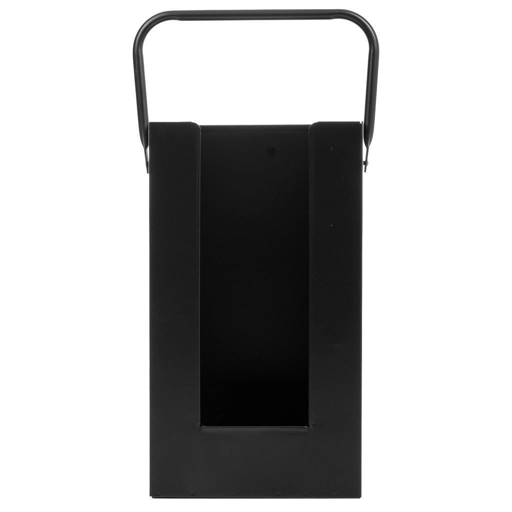 Portalegno da camino in metallo con manico nero 37x18x42h