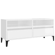 Mobile TV | Armadietto TV | Mobile Porta TV Bianco Lucido 100x34,5x44,5cm Legno Multistrato