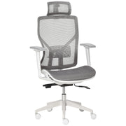 Sedia da ufficio gaming con schienale rete e braccioli 3D ¨C zephmum ¨C grigio 67x65x120-128 cm
