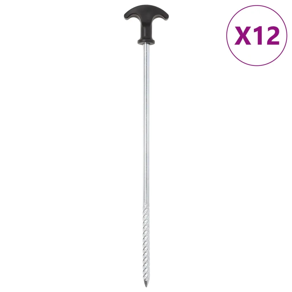Picchetti per Tenda 12 pz 30 cm Ã˜7 mm in Acciaio Zincato