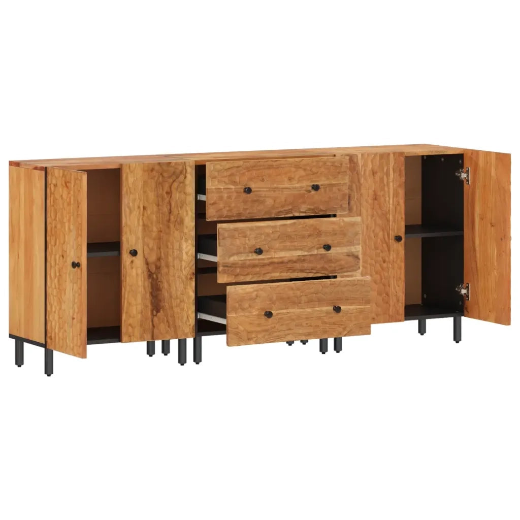 Credenze 3pz 60x33x75 cm in Legno Massello di Acacia 3206286