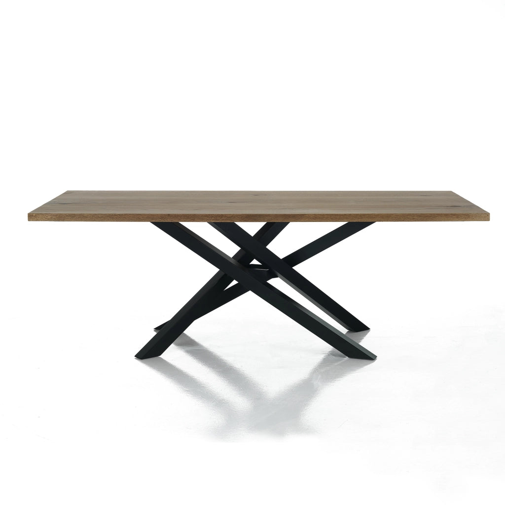 Tavolo IPSI in legno rovere con struttura in metallo nero