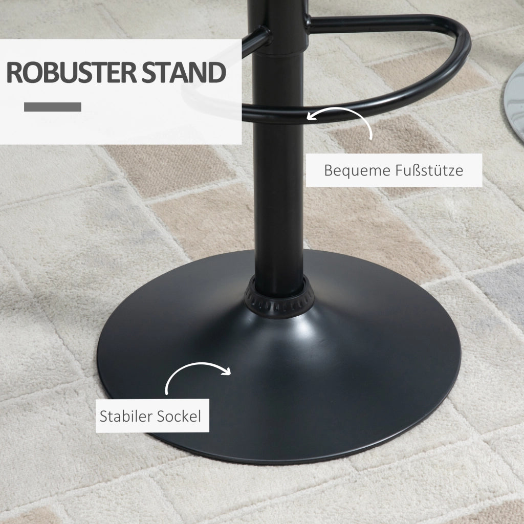 SGABELLO DA BAR girevole regolabile in altezza Set da 2 Nero 57x58x87-107 cm