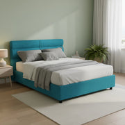 Letto Matrimoniale Briatico, Letto Matrimoniale Materasso Incluso Made in Italy, Azzurro