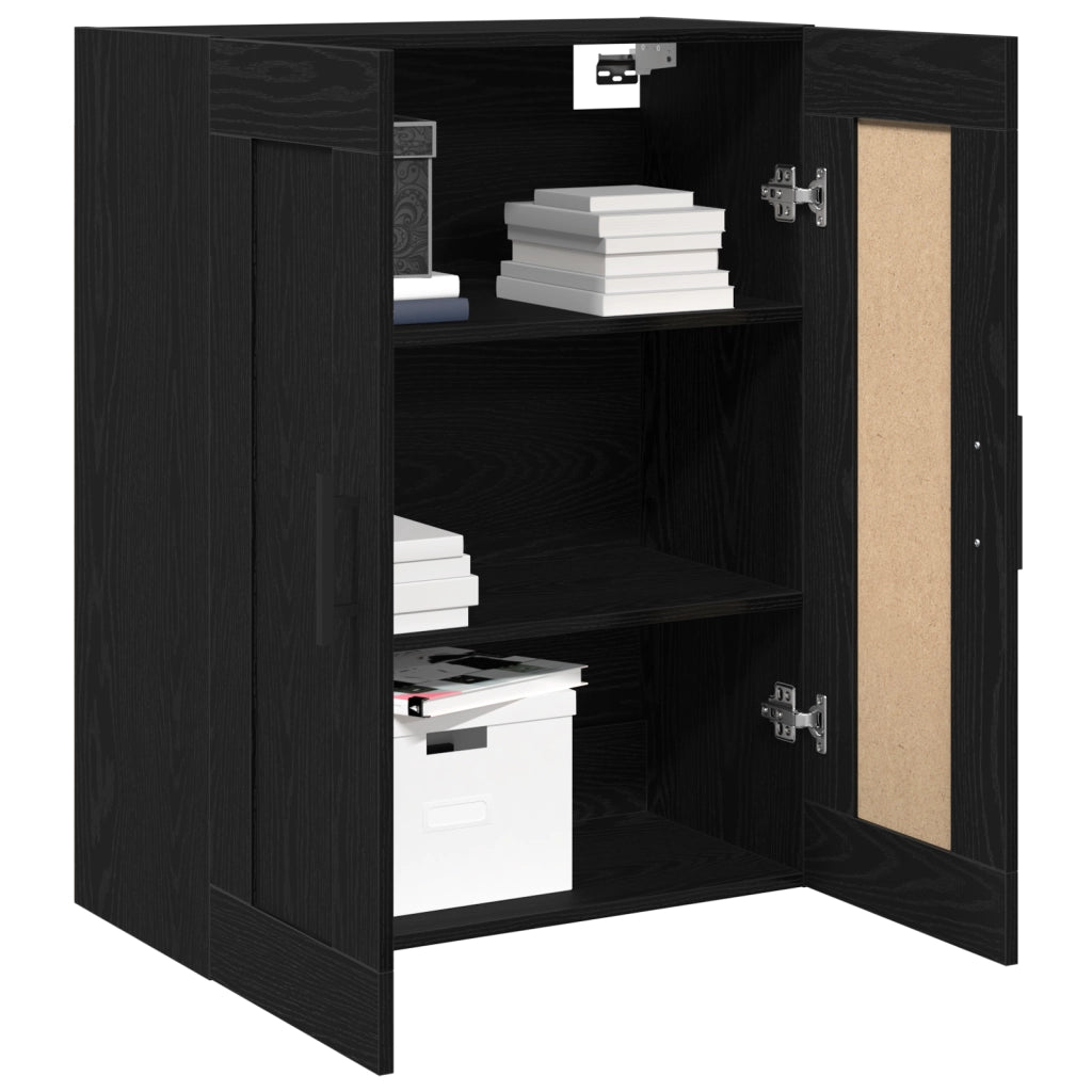Mobile da parete  Nero Rovere 69,5x34x90 cm Legno ingegnerizzato