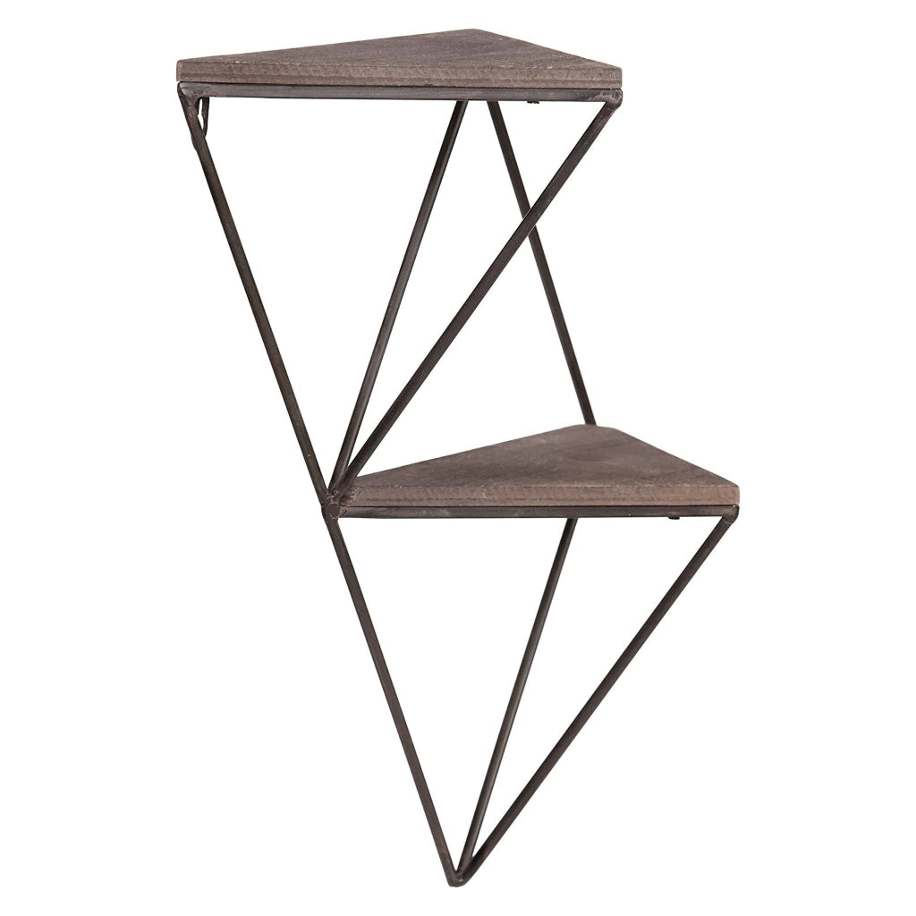 Cassola, Mensola 2 Ripiani, 33x13x30h cm Marrone Noce