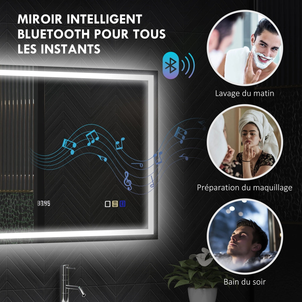 Specchio da Bagno LED con Luce Regolabile ¨C Zephmum ¨C 80x100 cm Antracite