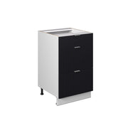 Vicco Mobiletto base per cucina Nero a righe 50 cm senza piano di lavoro