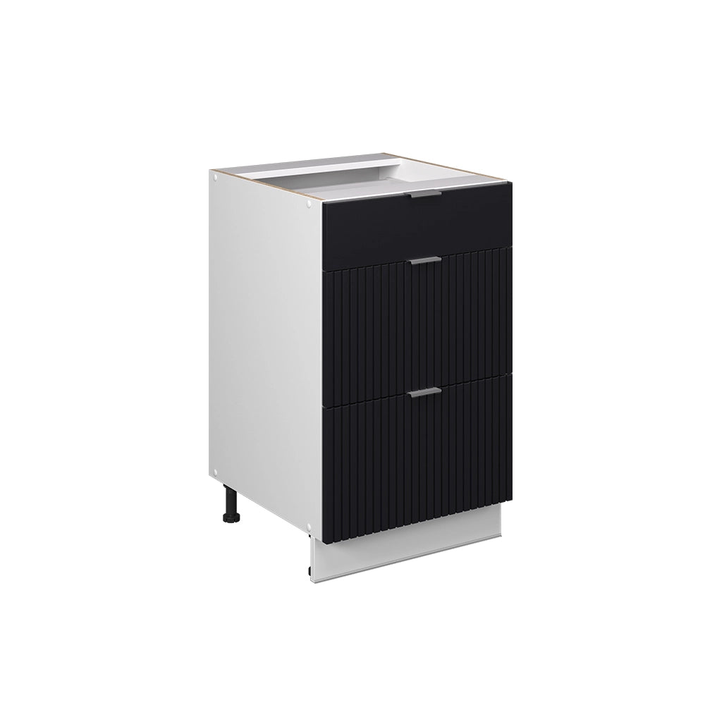 Mobiletto base per cucina Fame-Line Nero rigato/Bianco 50 cm senza piano di lavoro Vicco