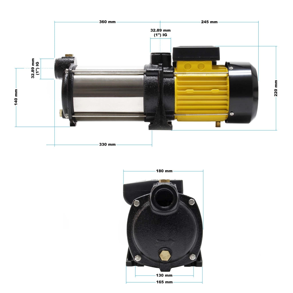 Pompa centrifuga multistadio 2200W 9000 l/h max 105m 2850 giri/min uso domestico