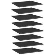 Ripiani per Libreria 8pz Nero Lucido 60x50x1,5cm Multistrato 805279