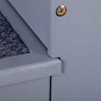 Scaletta per Cani a 3 Gradini con Tappeto Antiscivolo e Spazio Interno, 40.5x44.5x38cm, Grigio