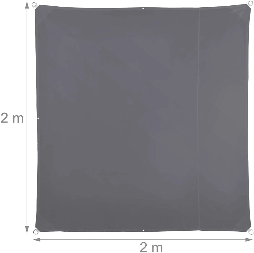 Vela ombreggiante quadrata 2 x 2 m grigia 13_0002929