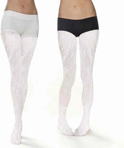 Pantaloni sexy con fessura laterale, stile sottile, con cappuccio interno e calze trasparenti, modello uno, colore bianco.